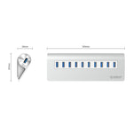 HUB ORICO M3H10-U3-V2 in lega di alluminio 10 porte USB 3.0, M3H10-U3-V2