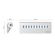 HUB ORICO M3H10-U3-V2 in lega di alluminio 10 porte USB 3.0, M3H10-U3-V2