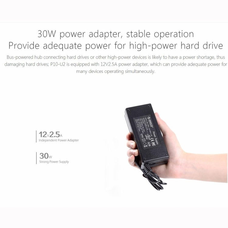 HUB ORICO P10-U2-V1 10 porte USB 2.0, USB 2.0