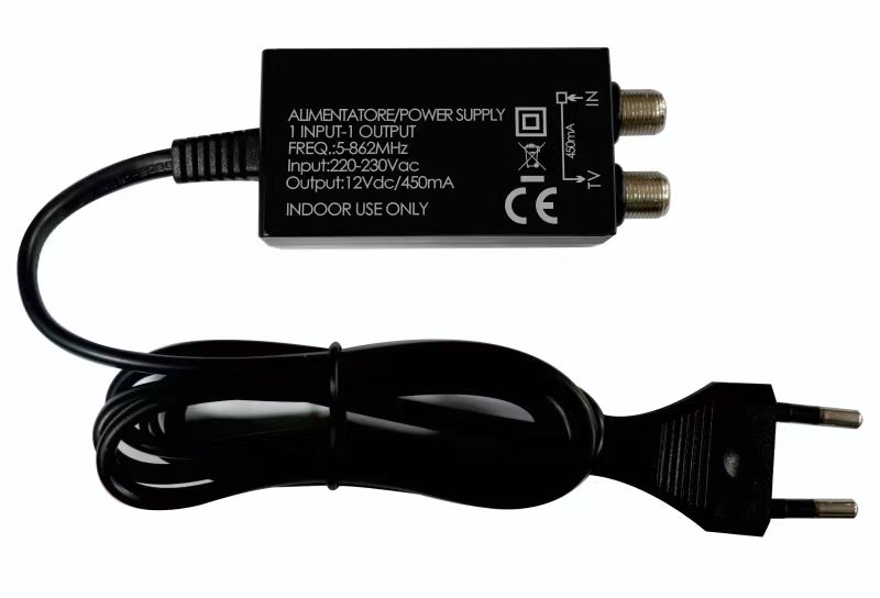 Alimentatore per antenna TV 12V 450mA MT988 8053323555476