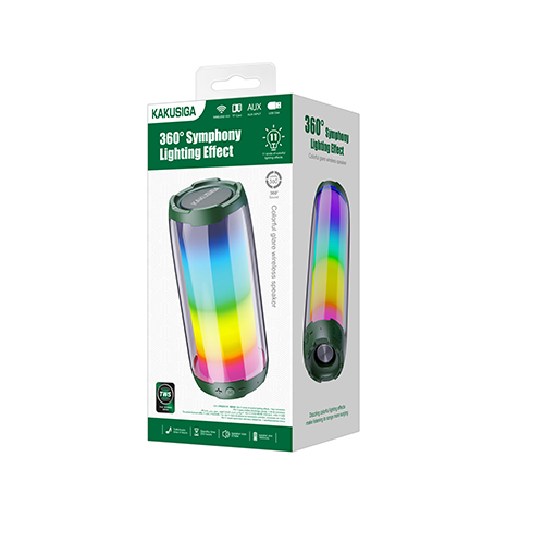 Altoparlante Bluetooth portatile verde scuro con luci LED RGB e audio surround KSC-611 6921042121659 F4700