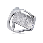 Anello rettangolare placcato in argento con cristallo blu da donna (argento con diamante, USA, misura: 7), Size: 7