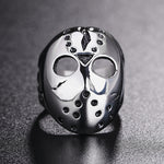 Anello in acciaio al titanio da uomo con maschera punk gotico rock stile Europa e America, misura USA: 7, diametro: 17,4 mm, perimetro: 55 mm, Diameter: 17.4mm