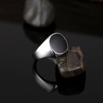 Anello stile olio a goccia lucido da uomo in lega classica europea e americana, misura: 10, diametro: 19,9 mm, perimetro: 62,4 mm, 10