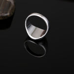 Anello stile olio a goccia lucido da uomo in lega classica europea e americana, misura: 10, diametro: 19,9 mm, perimetro: 62,4 mm, 10