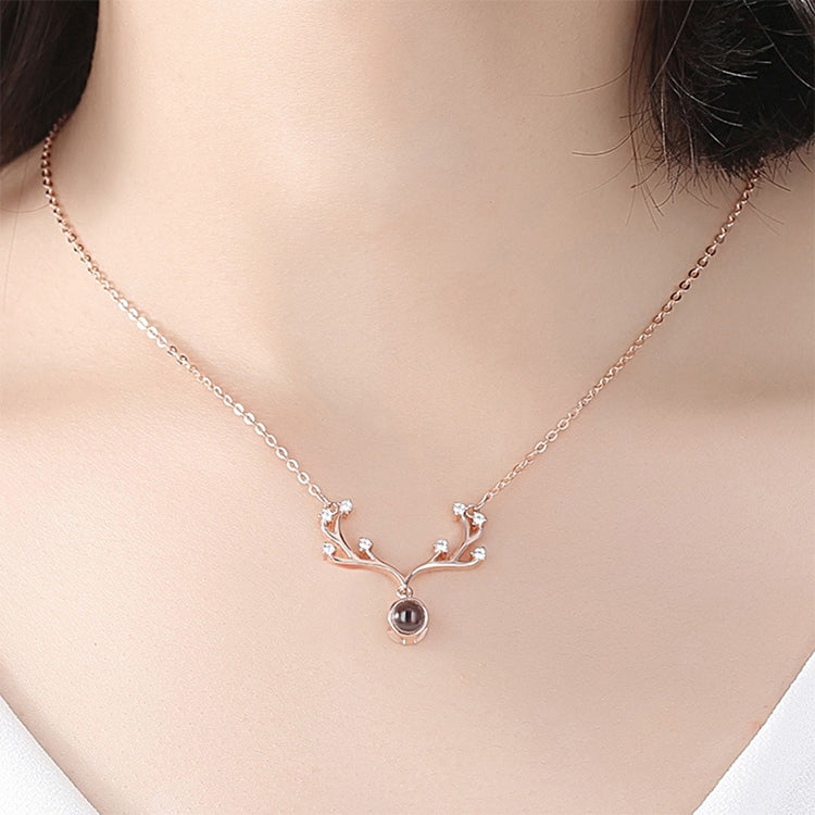 Collana da donna con pendente in pietra di memoria S925 in argento sterling 100 lingue Ti amo