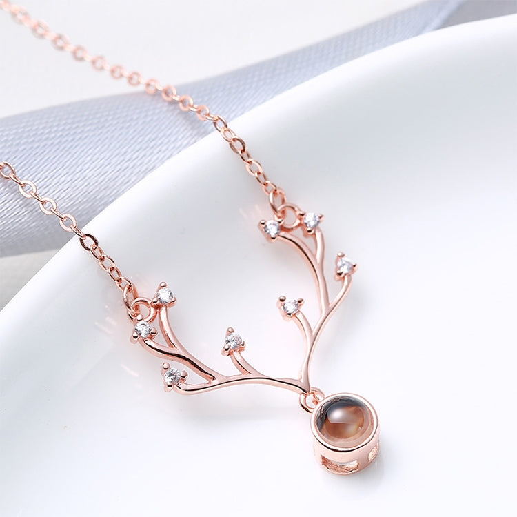 Collana da donna con pendente in pietra di memoria S925 in argento sterling 100 lingue Ti amo