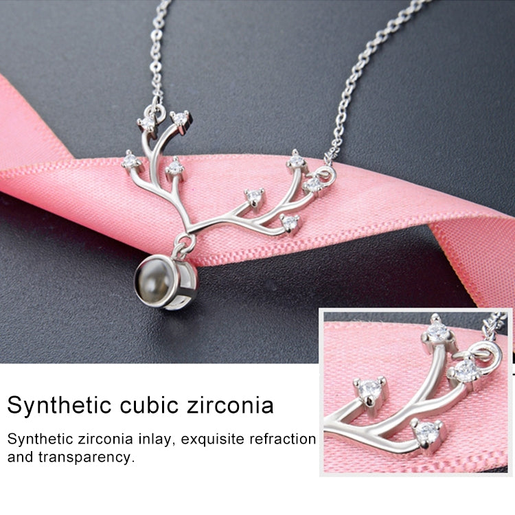 Collana da donna con pendente in pietra di memoria S925 in argento sterling 100 lingue Ti amo