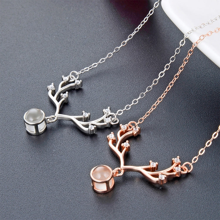 Collana da donna con pendente in pietra di memoria S925 in argento sterling 100 lingue Ti amo