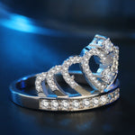 Anello con zirconi placcati in platino a forma di corona della principessa regina, misura USA: 10, diametro: 19,8 mm, perimetro: 62,1 mm, 10