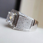Anello in argento con microinserto alla moda con strass completo, misura USA: 12, diametro: 21,5 mm, perimetro: 67,5 mm, 12