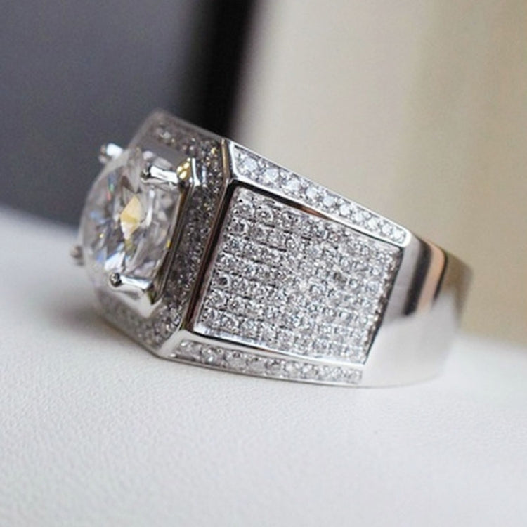 Anello in argento con microinserto alla moda con strass completo, misura USA: 12, diametro: 21,5 mm, perimetro: 67,5 mm, 12