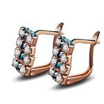 1 paio di orecchini a bottone in cristallo d'argento sterling a forma di rettangolo in oro 18 carati per donna, 16*9 mm(Oro)