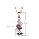 Collana con pendente in cristallo a geometria irregolare placcata oro 18 carati da donna, 43*13 mm, Red, Blue