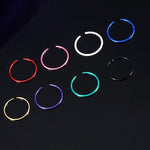 40 anelli per cerchi da naso alla moda in acciaio al titanio con colori misti, misura 0,35 USA, diametro interno: 9 mm, perimetro: 28 mm (colore)
