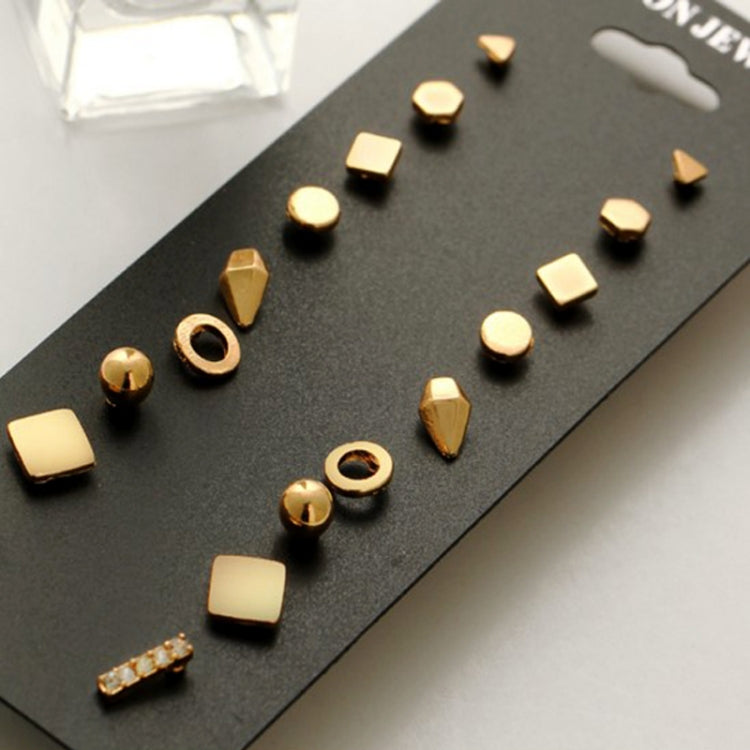 Set da 9 paia Set di gioielli con orecchini multipli assortiti con carta per donne e ragazze, Gold, Silver