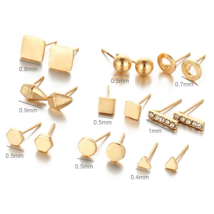 Set da 9 paia Set di gioielli con orecchini multipli assortiti con carta per donne e ragazze, Gold, Silver