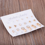 Set da 12 paia Set di gioielli con orecchini multipli assortiti con carta per donne e ragazze (Argento), Gold, Silver