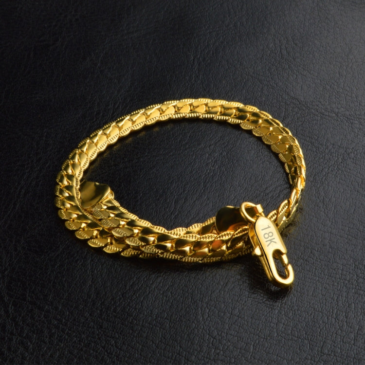 Gioielli di moda caldi Bracciale semplice in oro giallo 18 carati (oro)