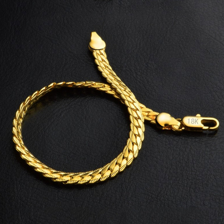 Gioielli di moda caldi Bracciale semplice in oro giallo 18 carati (oro)