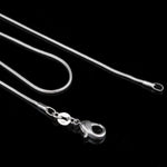 Catena in osso di serpente placcato argento moda personalità da 1 mm (lunghezza argento: 22 pollici), length:22 inch