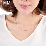 Catena in osso di serpente placcato argento moda personalità da 1 mm (lunghezza argento: 30 pollici), length:30 inch