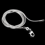 Catena in osso di serpente placcato argento moda personalità da 1 mm (lunghezza argento: 38 pollici), length:38 inch