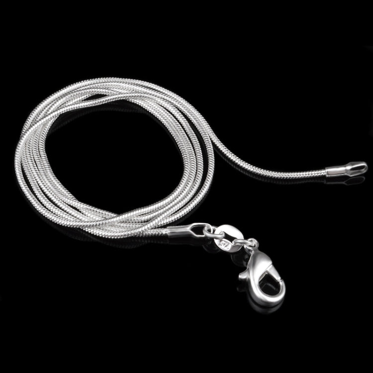 Catena in osso di serpente placcato argento moda personalità da 1 mm (lunghezza argento: 38 pollici), length:38 inch
