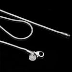 Catena in osso di serpente placcato argento moda personalità 2MM (lunghezza argento: 16 pollici), length:16 inch