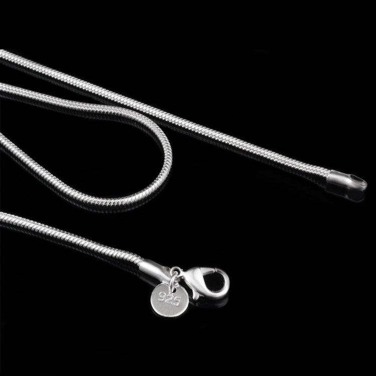 Catena in osso di serpente placcato argento moda personalità 2MM (lunghezza argento: 22 pollici), length:22 inch