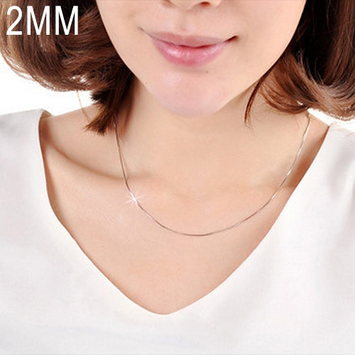 Catena in osso di serpente placcato argento moda personalità 2MM (lunghezza argento: 24 pollici), length:24 inch