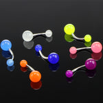 Anello per ombelico acrilico fluorescente notturno da 7 pezzi. Consegna colore casuale