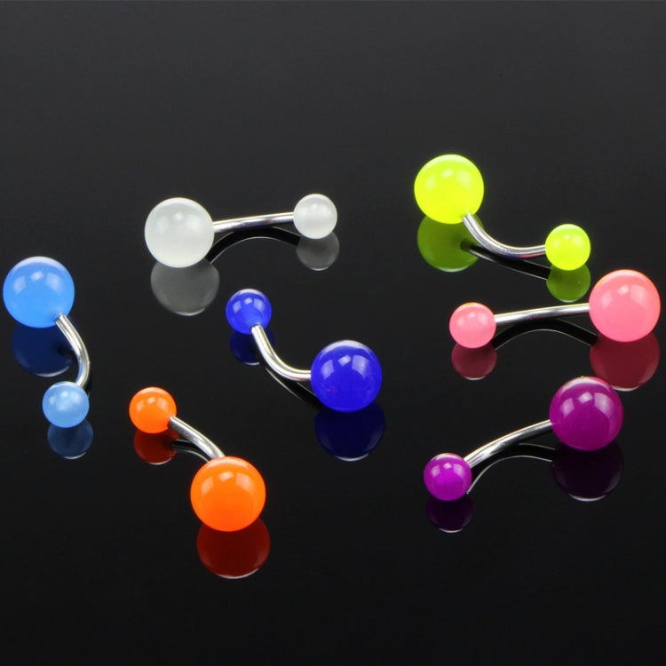 Anello per ombelico acrilico fluorescente notturno da 7 pezzi. Consegna colore casuale