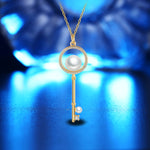 Collana chiave con perline a forma di diamante di tendenza estiva per donna