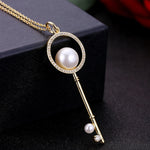 Collana chiave con perline a forma di diamante di tendenza estiva per donna
