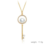 Collana chiave con perline a forma di diamante di tendenza estiva per donna