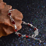 Bracciale rubino temperamentale alla moda da donna (rosso + argento)