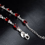 Bracciale rubino temperamentale alla moda da donna (rosso + argento)