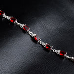 Bracciale rubino temperamentale alla moda da donna (rosso + argento)