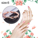 Anello modellante twist con strass completo da donna, semplice ed elegante (formato USA: 6), US Size:6