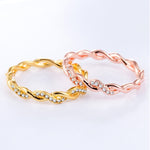 Anello modellante twist con strass completo da donna, semplice ed elegante (formato USA: 6), US Size:6