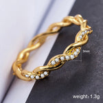Anello modellante twist con strass completo da donna, semplice ed elegante (formato USA: 7), US Size:7