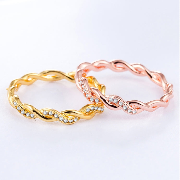 Anello modellante twist con strass completo da donna, semplice ed elegante (formato USA: 7), US Size:7