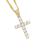 Set di artigli Hip Hop Collana con pendente a croce in zirconi premium (oro)