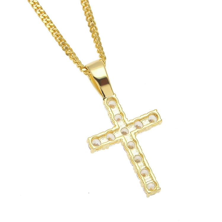 Set di artigli Hip Hop Collana con pendente a croce in zirconi premium (oro)