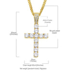 Set di artigli Hip Hop Collana con pendente a croce in zirconi premium (oro)