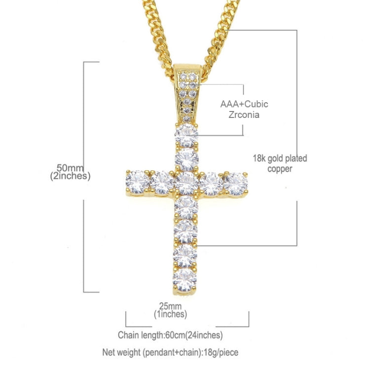 Set di artigli Hip Hop Collana con pendente a croce in zirconi premium (oro)
