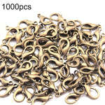 1000 accessori per gioielli fai da te da 12 mm, artigli di aragosta in lega di alta qualità, 1000 PCS