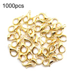 1000 accessori per gioielli fai da te da 12 mm, artigli di aragosta in lega di alta qualità, 1000 PCS