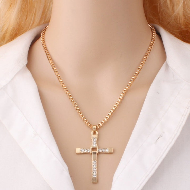 Collana con scatola crittografata con pendente a forma di croce di strass da 10 pezzi